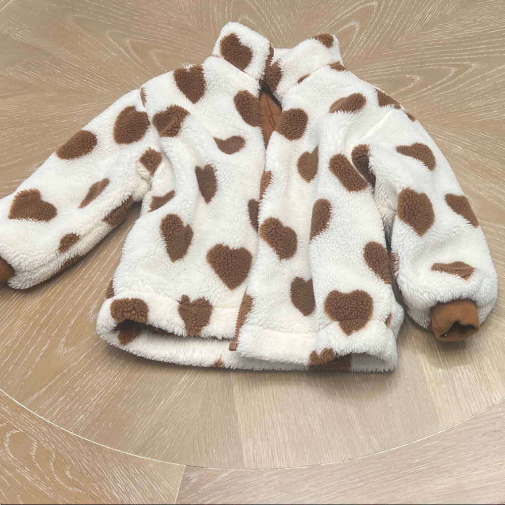 Cozy White and Brown Polka Dot Fleece